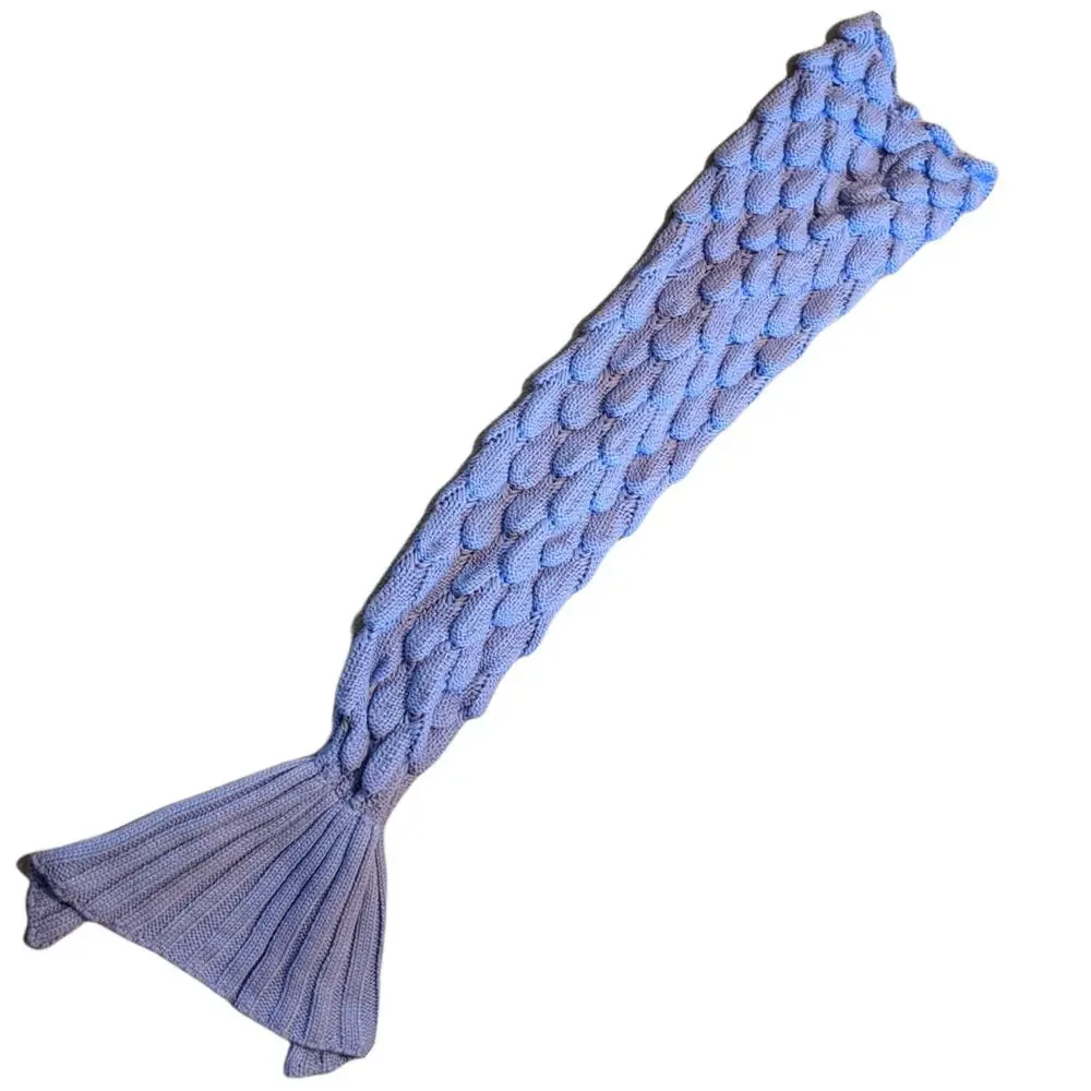 HANDMADE Periwinkle Blue Mermaid Tail Kids Blanket